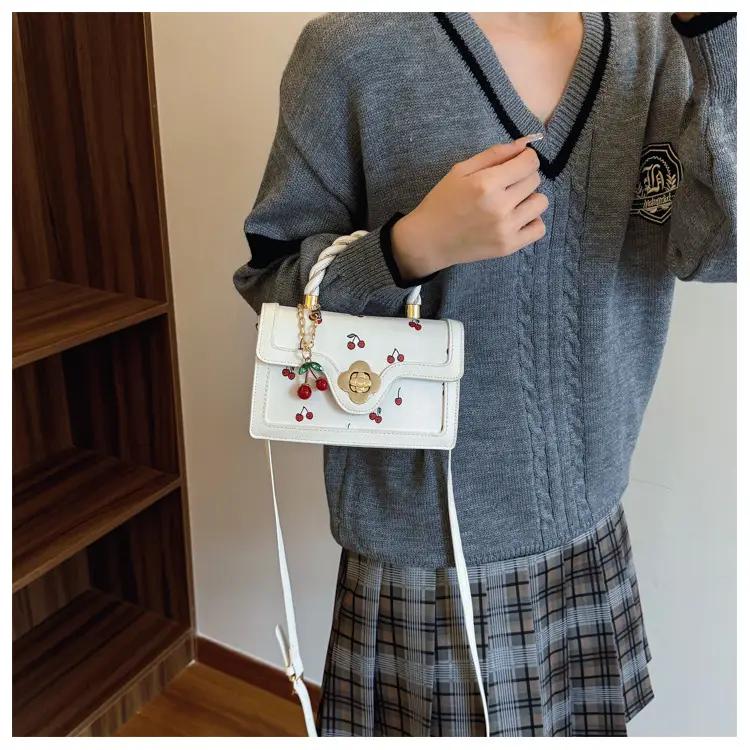 Cute Cherry Print Shoulder Crossbody Bag for Women