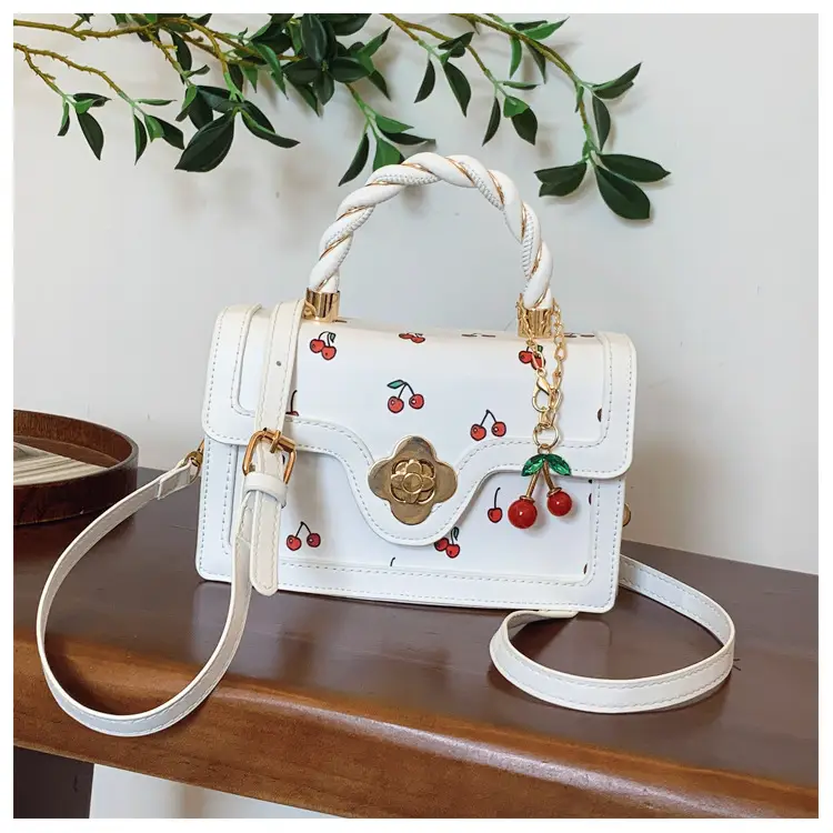 Cute Cherry Print Shoulder Crossbody Bag for Women