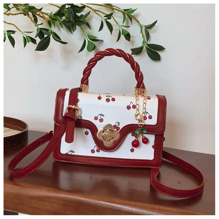 Cute Cherry Print Shoulder Crossbody Bag for Women