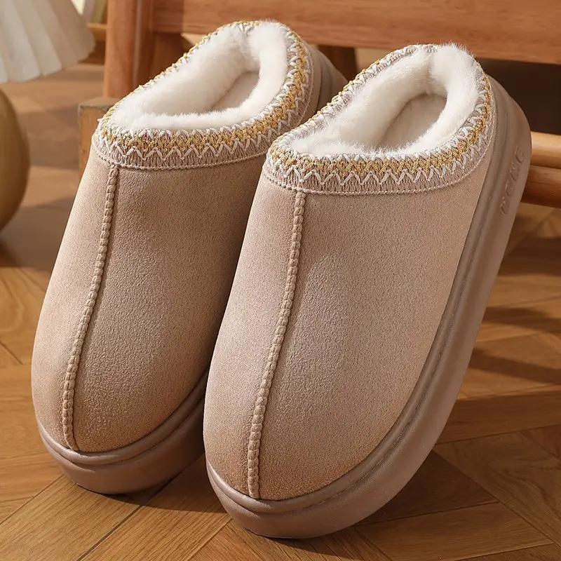 2024 Cross-border Explosions Autumn and Winter Home 4.0 Thick Slippers Women's Indoor Outdoor Thick Bottom Warm Cotton Slippers