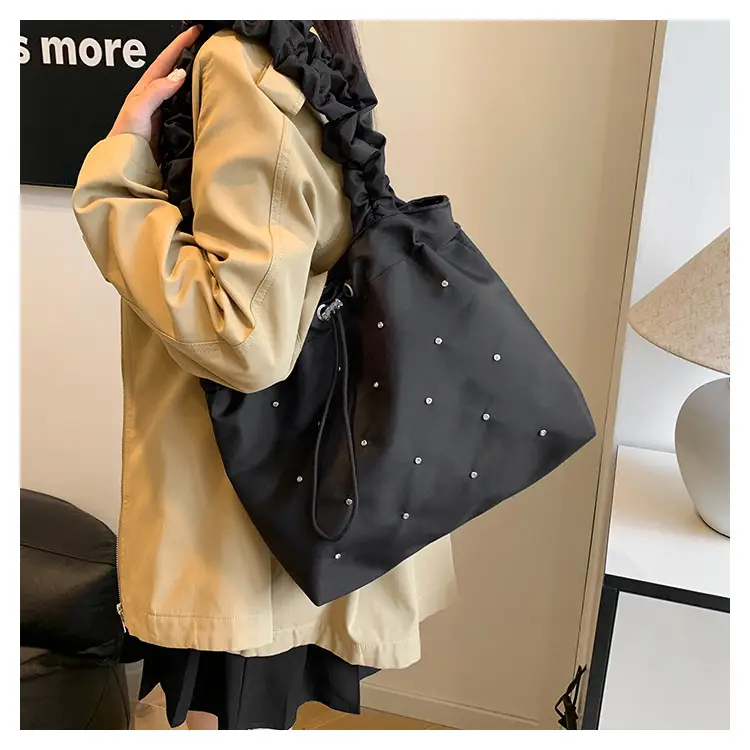Black Ruffled Shoulder Bag for Women 2025 — feature 12
