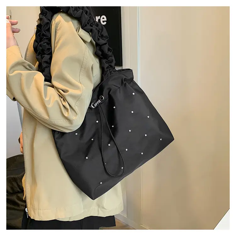 Black Ruffled Shoulder Bag for Women 2025 — feature 13