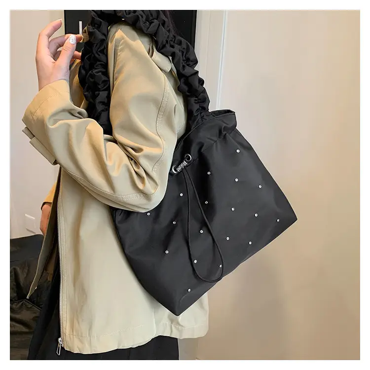 Black Ruffled Shoulder Bag for Women 2025 — feature 14