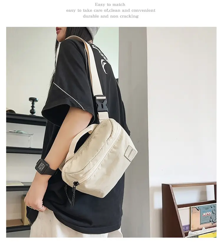 Men's Navy Blue High-End Crossbody Bag with Zipper Closure — feature 11