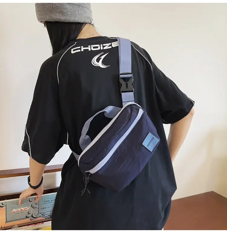 Men's Navy Blue High-End Crossbody Bag with Zipper Closure — feature 23