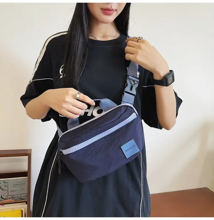 Men's Navy Blue High-End Crossbody Bag with Zipper Closure — feature 25