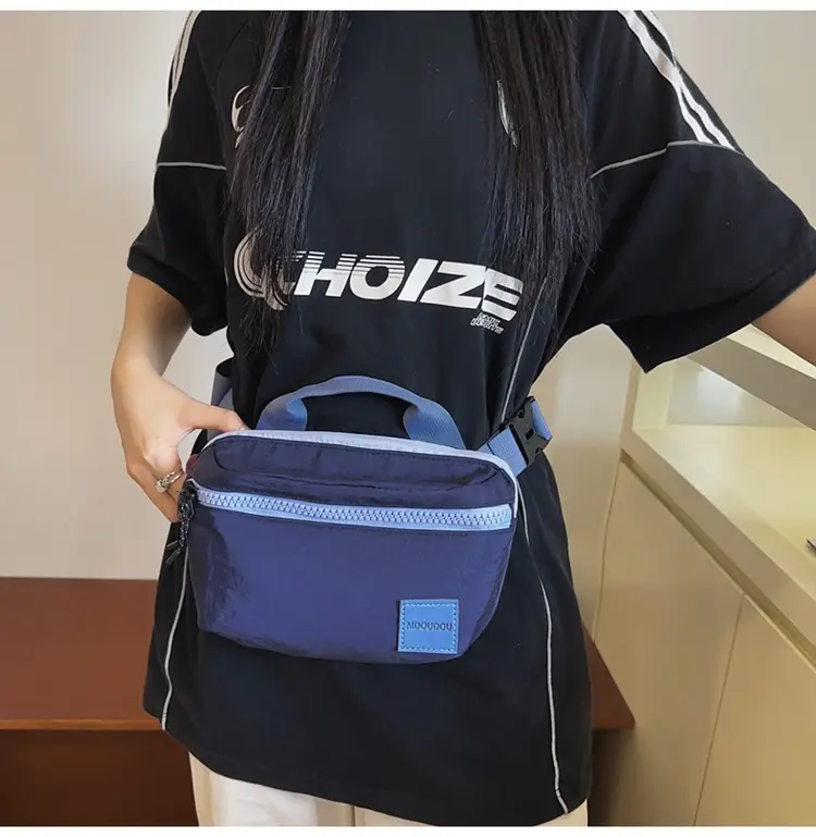 Men's Navy Blue High-End Crossbody Bag with Zipper Closure — feature 29