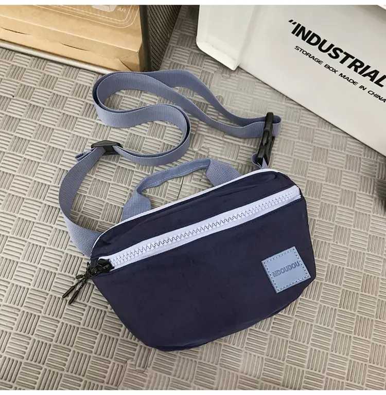 Men's Navy Blue High-End Crossbody Bag with Zipper Closure — feature 47