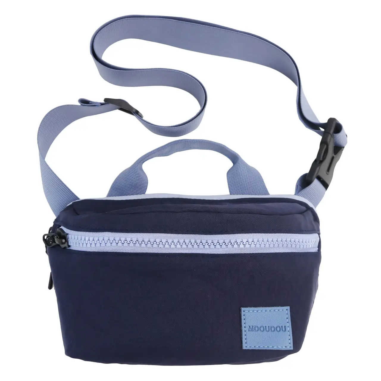 Men's Navy Blue High-End Crossbody Bag with Zipper Closure - Image 4