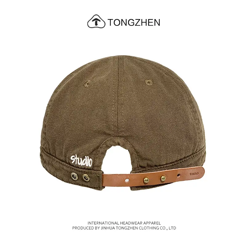 Men's Navy Blue Short-Brimmed Cap with Logo — feature 11