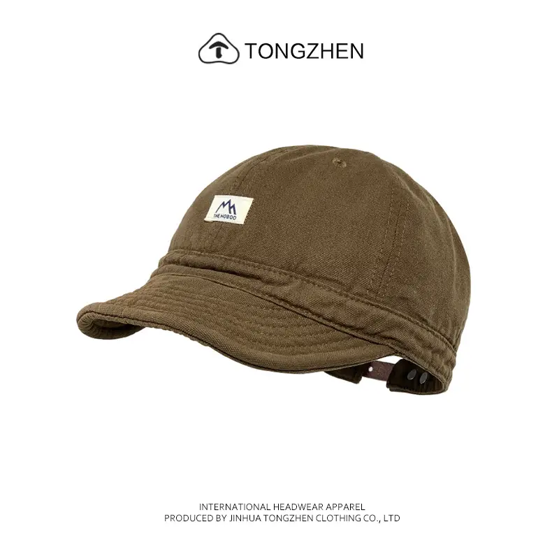 Men's Navy Blue Short-Brimmed Cap with Logo - Image 3