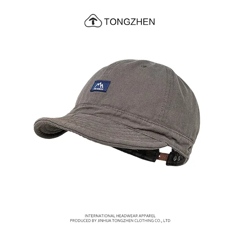 Men's Navy Blue Short-Brimmed Cap with Logo - Image 4