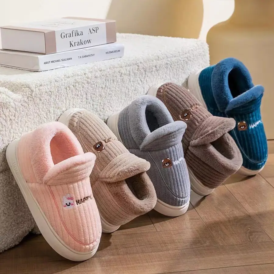 2024 Winter Closed-Back Cotton Slippers for Women and Couples, Indoor Warm Non-Slip Shoes for Men, Thickened and Warm - Image 10