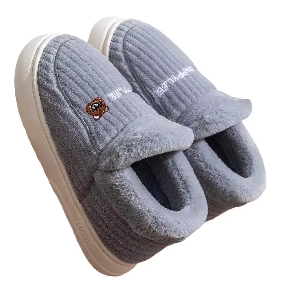 2024 Winter Closed-Back Cotton Slippers for Women and Couples, Indoor Warm Non-Slip Shoes for Men, Thickened and Warm - Image 11