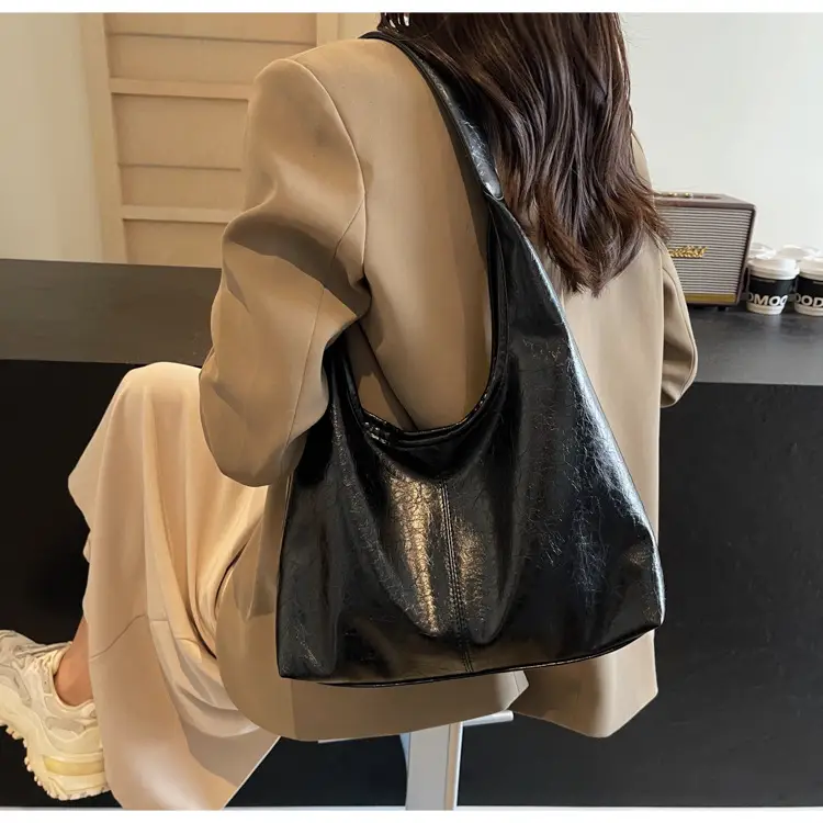 Meilade Women's Black Metallic Tote Bag Set Large Capacity — feature 19