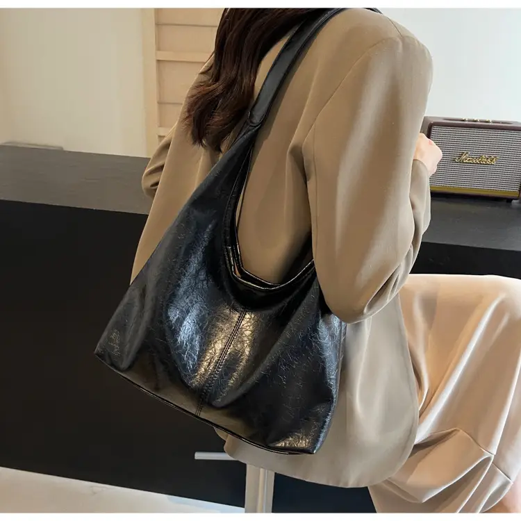 Meilade Women's Black Metallic Tote Bag Set Large Capacity — feature 21