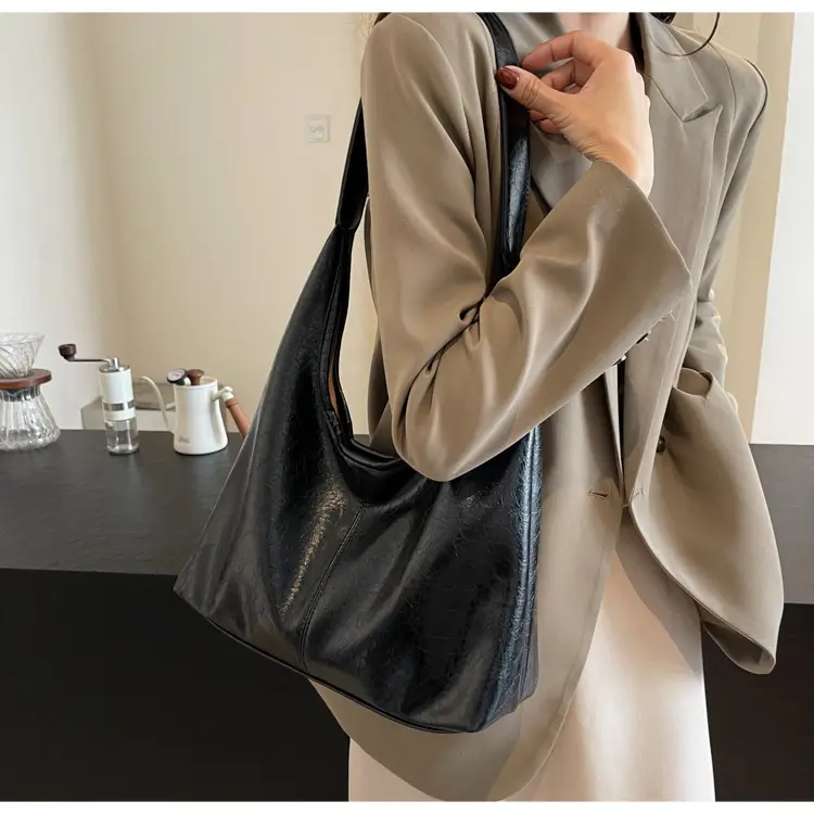 Meilade Women's Black Metallic Tote Bag Set Large Capacity — feature 22
