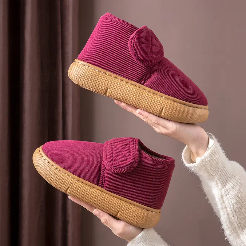 2026 New Style Cotton Slippers for Women, Autumn and Winter, Anti-Slip, Plush, Warm, Thick-Soled, Indoor Home Cotton Shoes for the Elderly, Suitable for Outdoor Wear