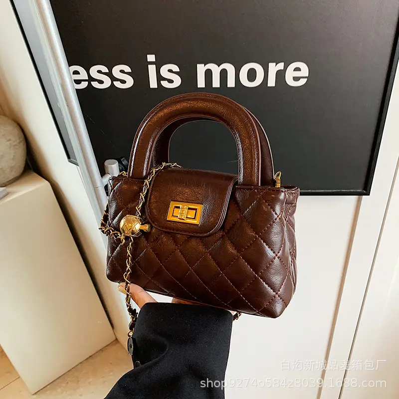Brown Quilted Chain Bag for Women 2026 - Image 3