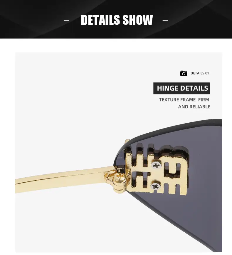 New Y2K Miaojia Rimless Sunglasses Brown Curved — feature 22