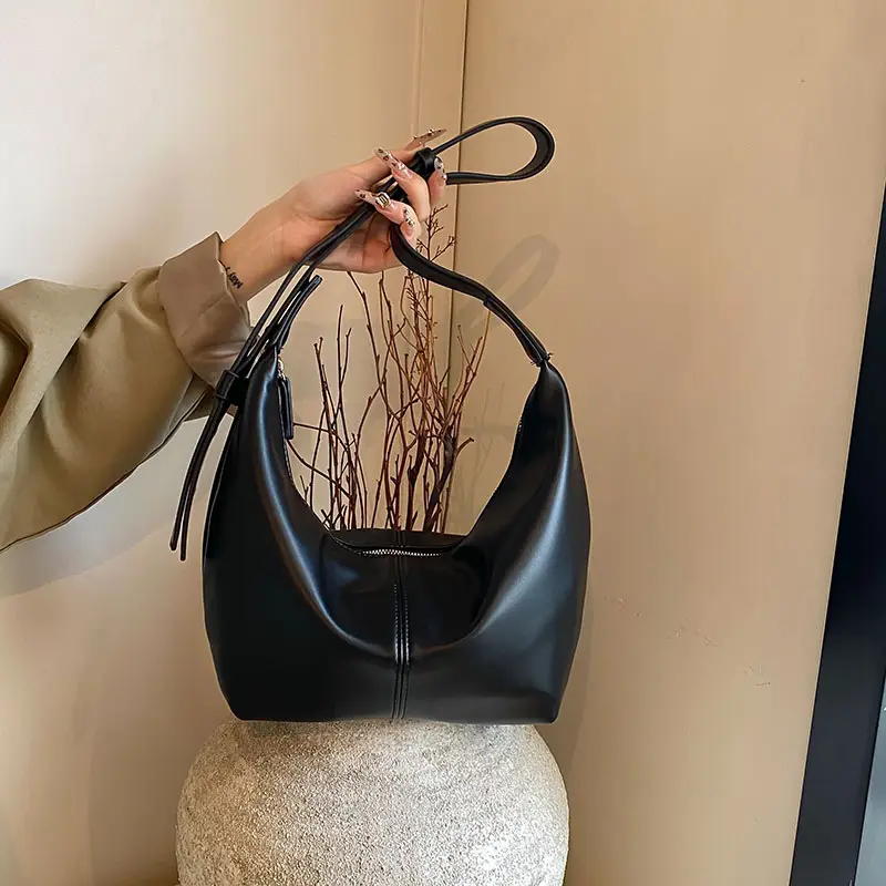 Korean Style Lazy Style Shoulder Bag Large Capacity Tan - Image 4