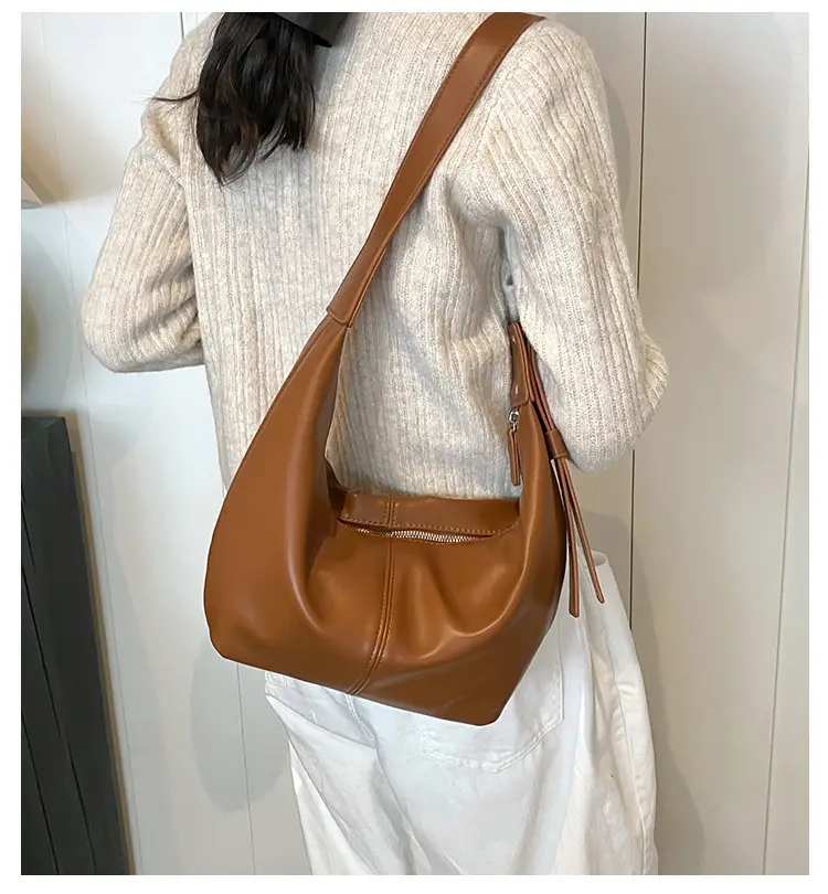 Korean Style Lazy Style Shoulder Bag Large Capacity Tan — feature 1