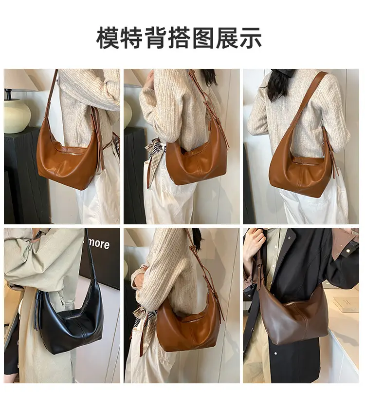 Korean Style Lazy Style Shoulder Bag Large Capacity Tan — feature 7