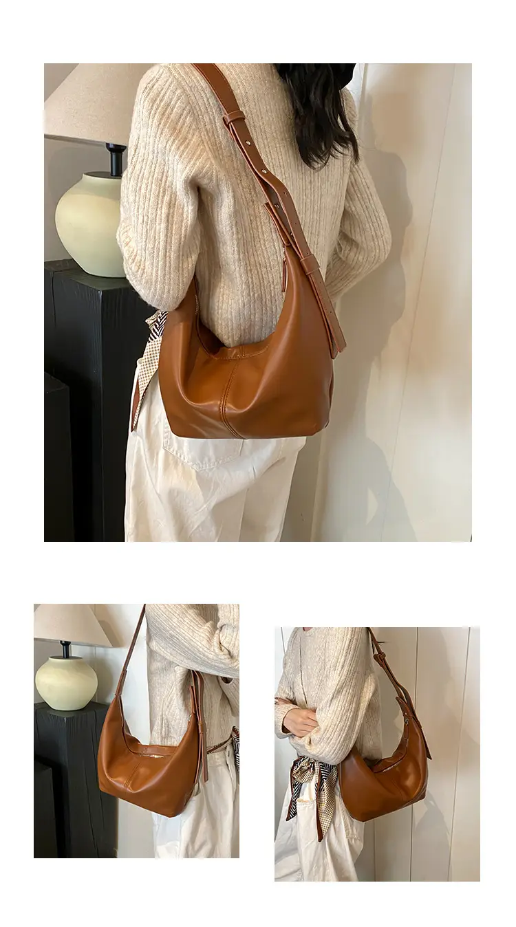 Korean Style Lazy Style Shoulder Bag Large Capacity Tan — feature 8