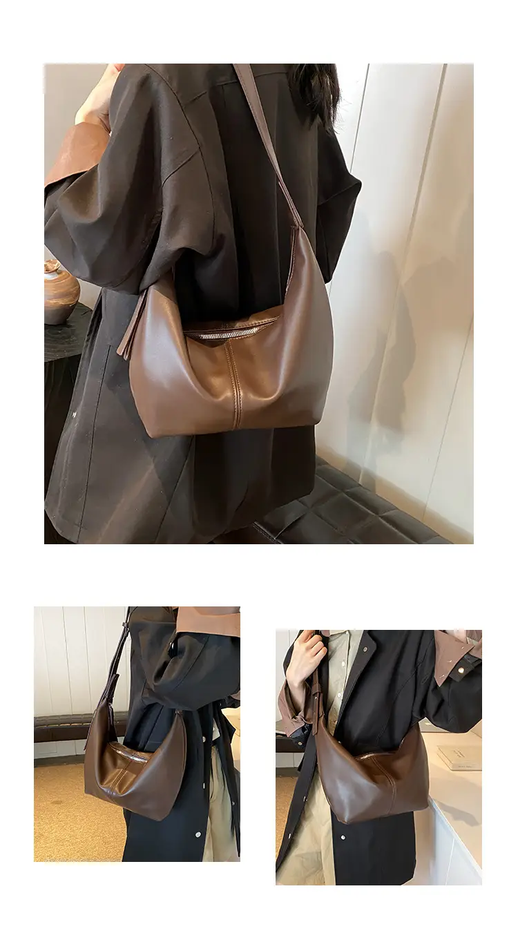 Korean Style Lazy Style Shoulder Bag Large Capacity Tan — feature 9