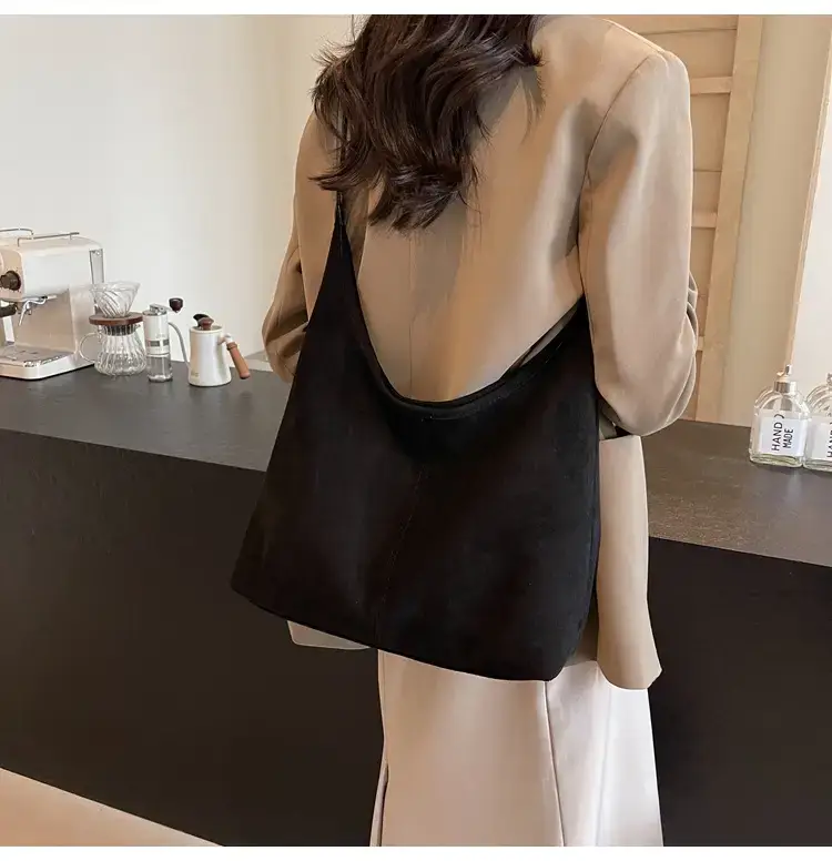 Brown Velvet Shoulder Bag with Matching Tote & Crossbody Set — feature 28