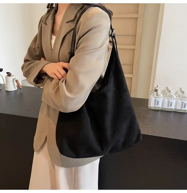 Brown Velvet Shoulder Bag with Matching Tote & Crossbody Set — feature 30