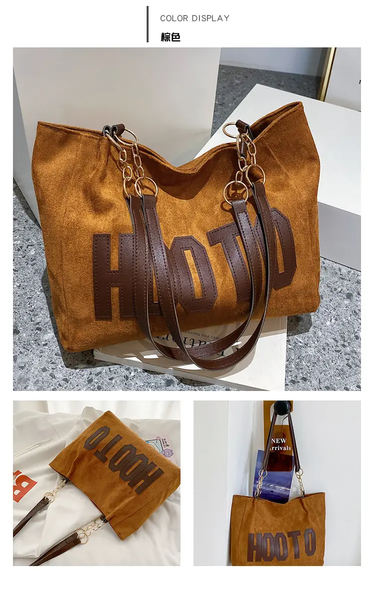 Large Capacity Korean Style Letter Shoulder Bag for Women — feature 34