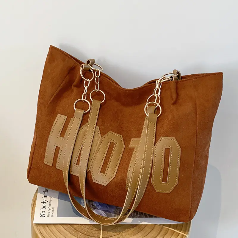 Large Capacity Korean Style Letter Shoulder Bag for Women - Image 2