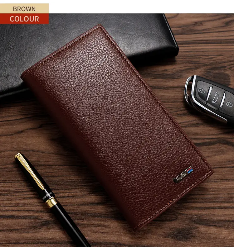 Men's Long Wallet Korean Style Pebbled Pattern Multi Card Slot — feature 10