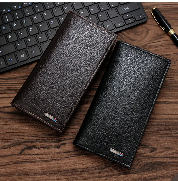Men's Long Wallet Korean Style Pebbled Pattern Multi Card Slot — feature 15