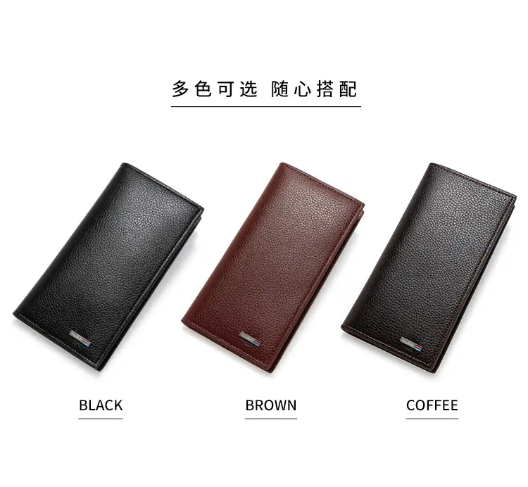 Men's Long Wallet Korean Style Pebbled Pattern Multi Card Slot — feature 6