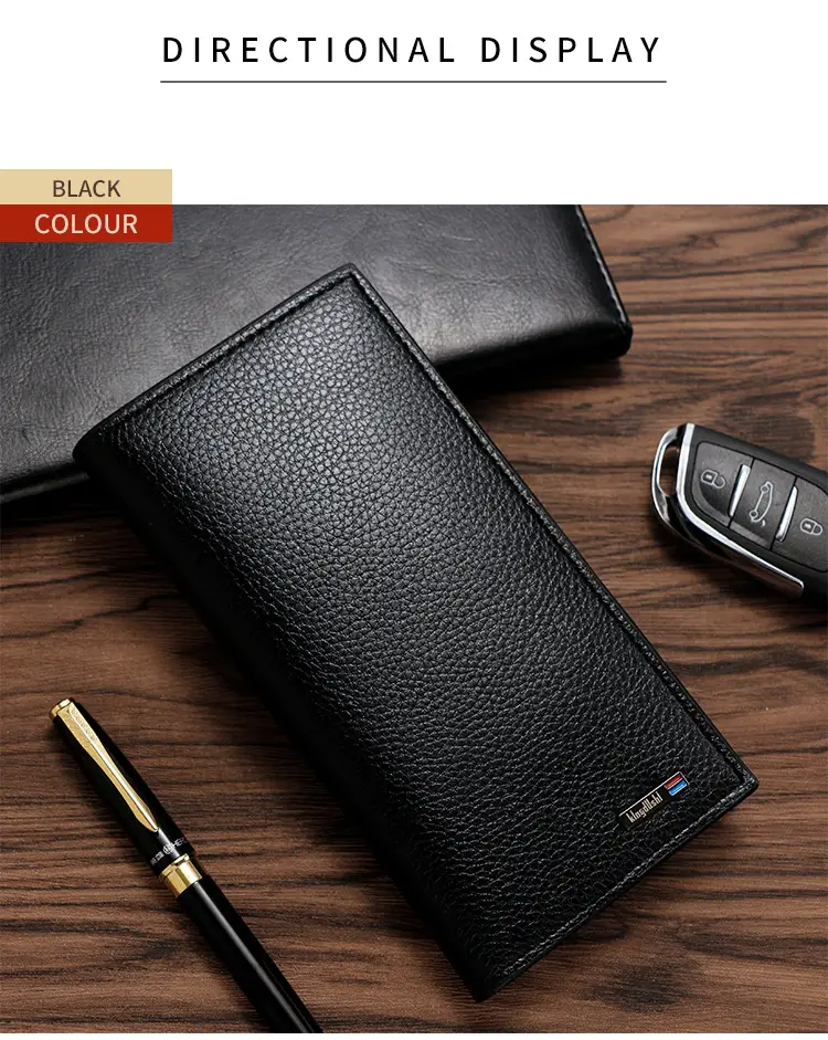 Men's Long Wallet Korean Style Pebbled Pattern Multi Card Slot — feature 7
