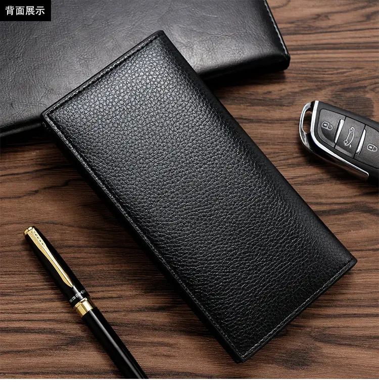 Men's Long Wallet Korean Style Pebbled Pattern Multi Card Slot — feature 8