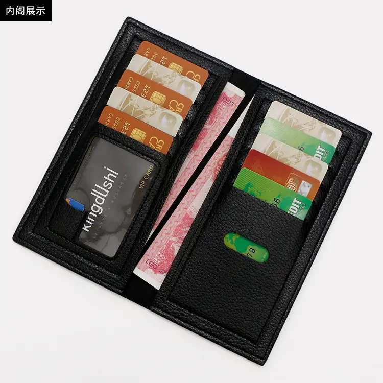 Men's Long Wallet Korean Style Pebbled Pattern Multi Card Slot — feature 9