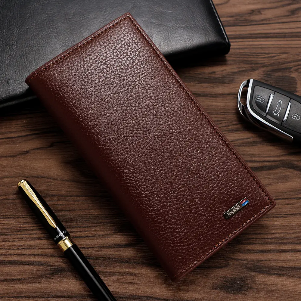 Men's Long Wallet Korean Style Pebbled Pattern Multi Card Slot - Image 2