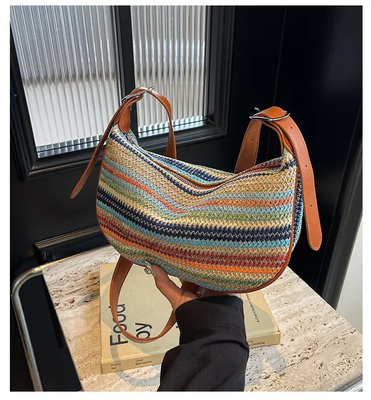Rainbow Woven Crossbody Bag for Women — feature 1