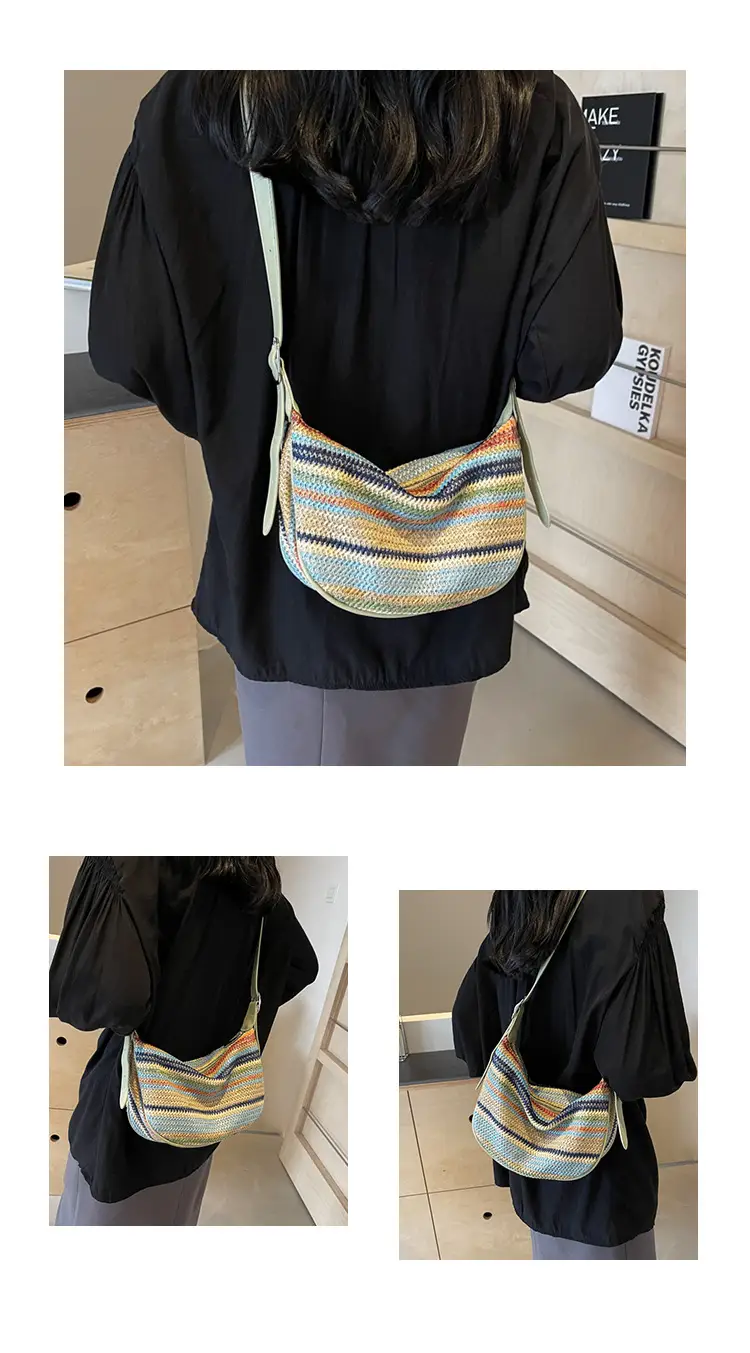 Rainbow Woven Crossbody Bag for Women — feature 12