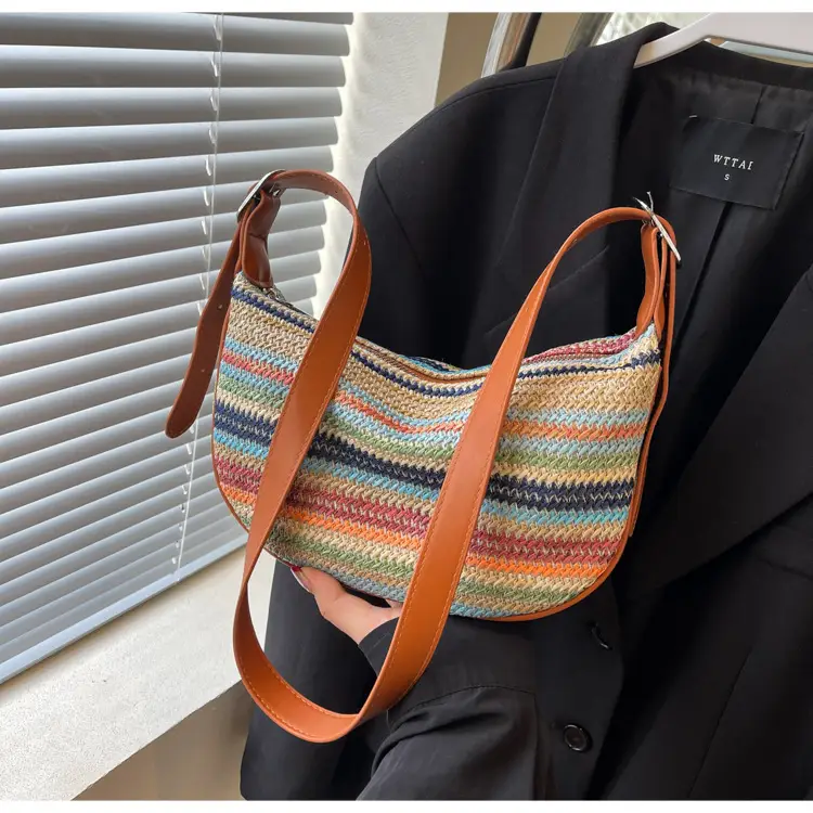 Rainbow Woven Crossbody Bag for Women — feature 15