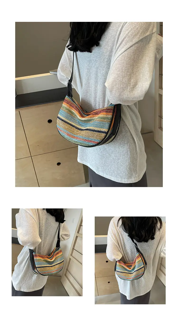 Rainbow Woven Crossbody Bag for Women — feature 9