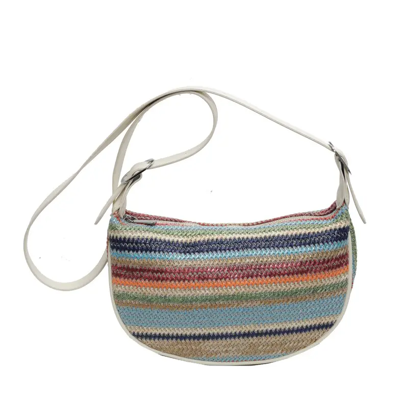 Rainbow Woven Crossbody Bag for Women - Image 2
