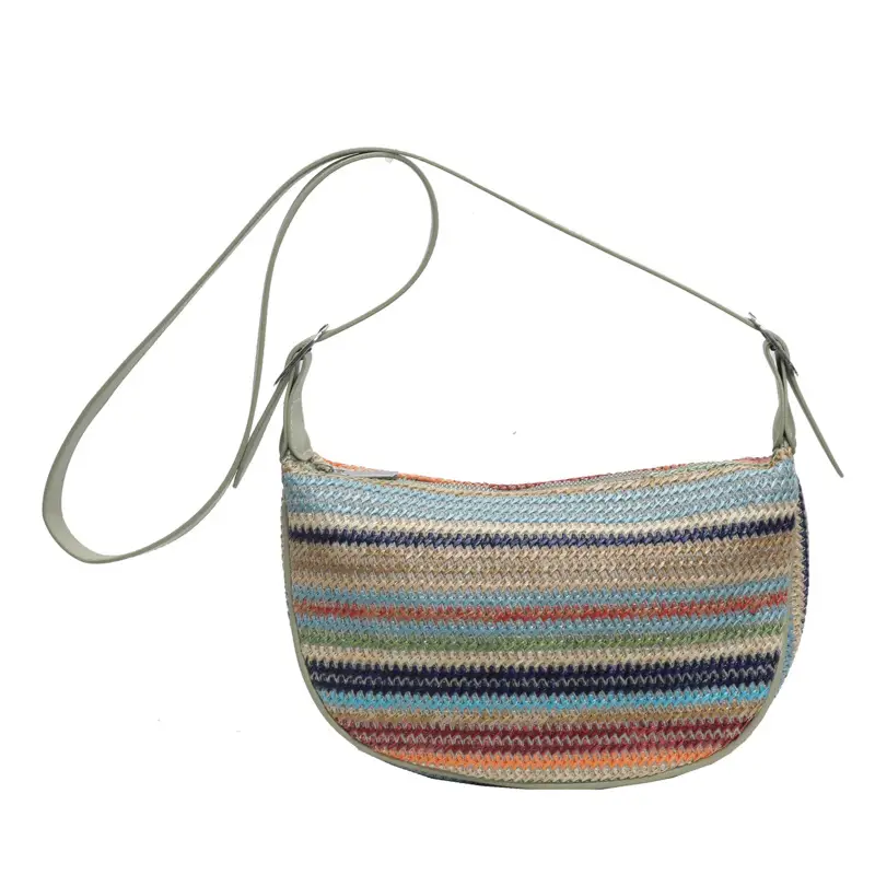Rainbow Woven Crossbody Bag for Women - Image 4