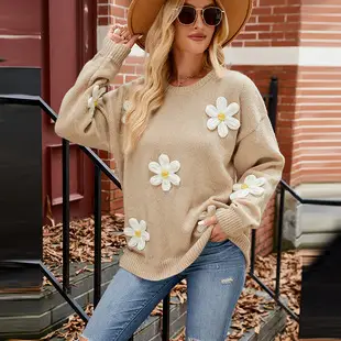 Women's Off-Shoulder Knitted Sweater Solid Color — feature 10