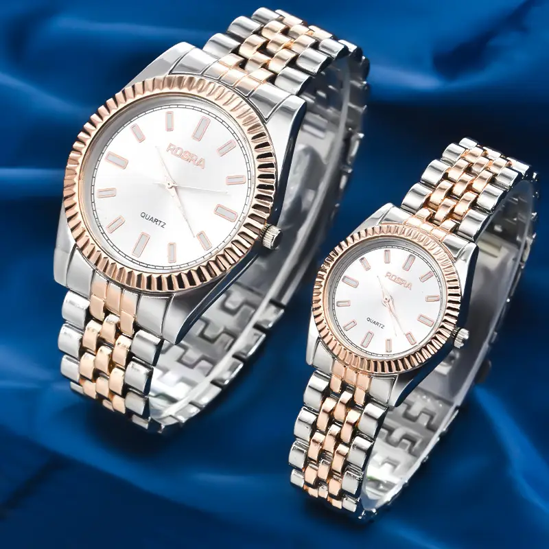 Men Women Steel Band Quartz Watch Light Blue Dial — feature 24