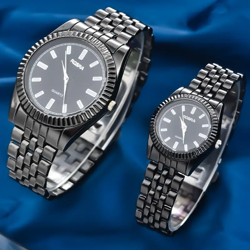 Men Women Steel Band Quartz Watch Light Blue Dial — feature 26