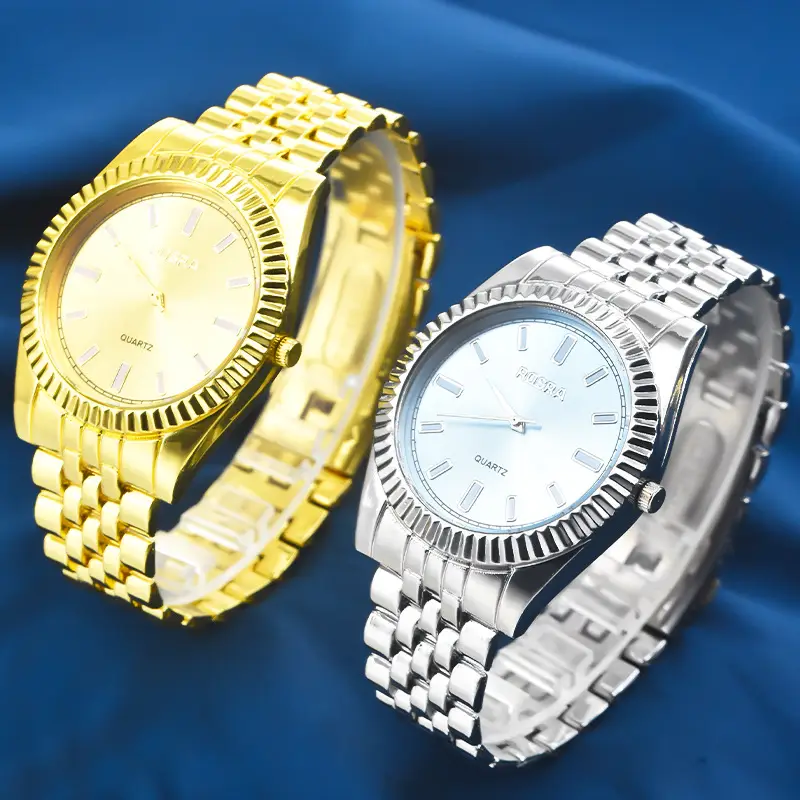 Men Women Steel Band Quartz Watch Light Blue Dial — feature 4